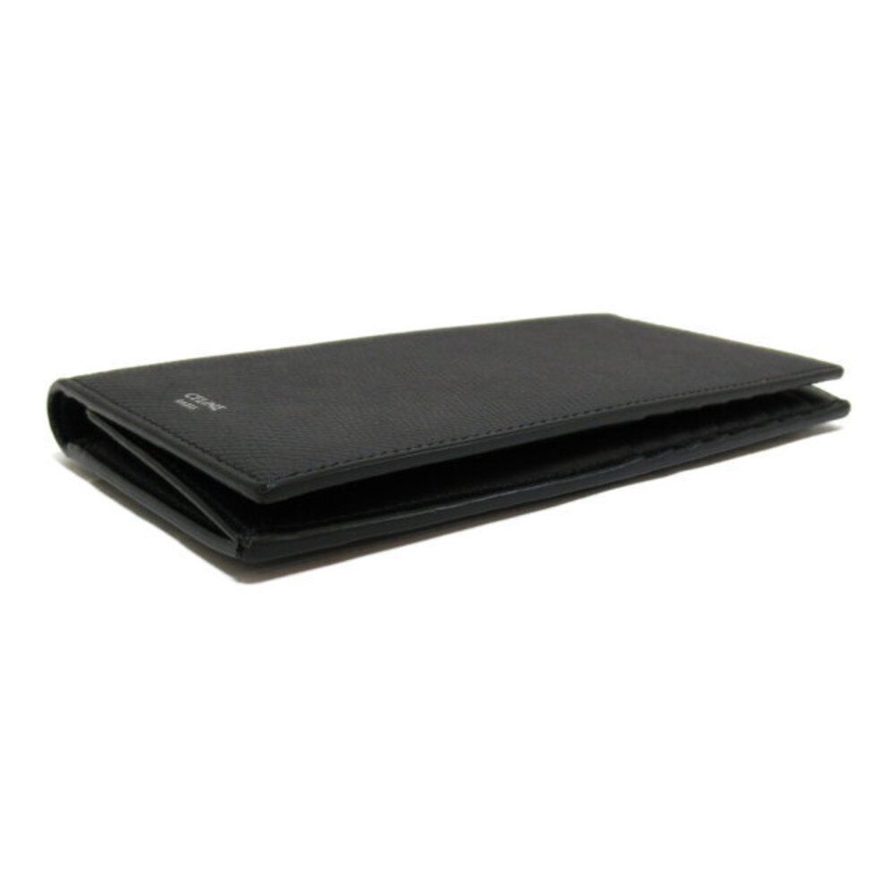 Celine Black Long Leather Wallet fold Bi - Picture 4 of 10